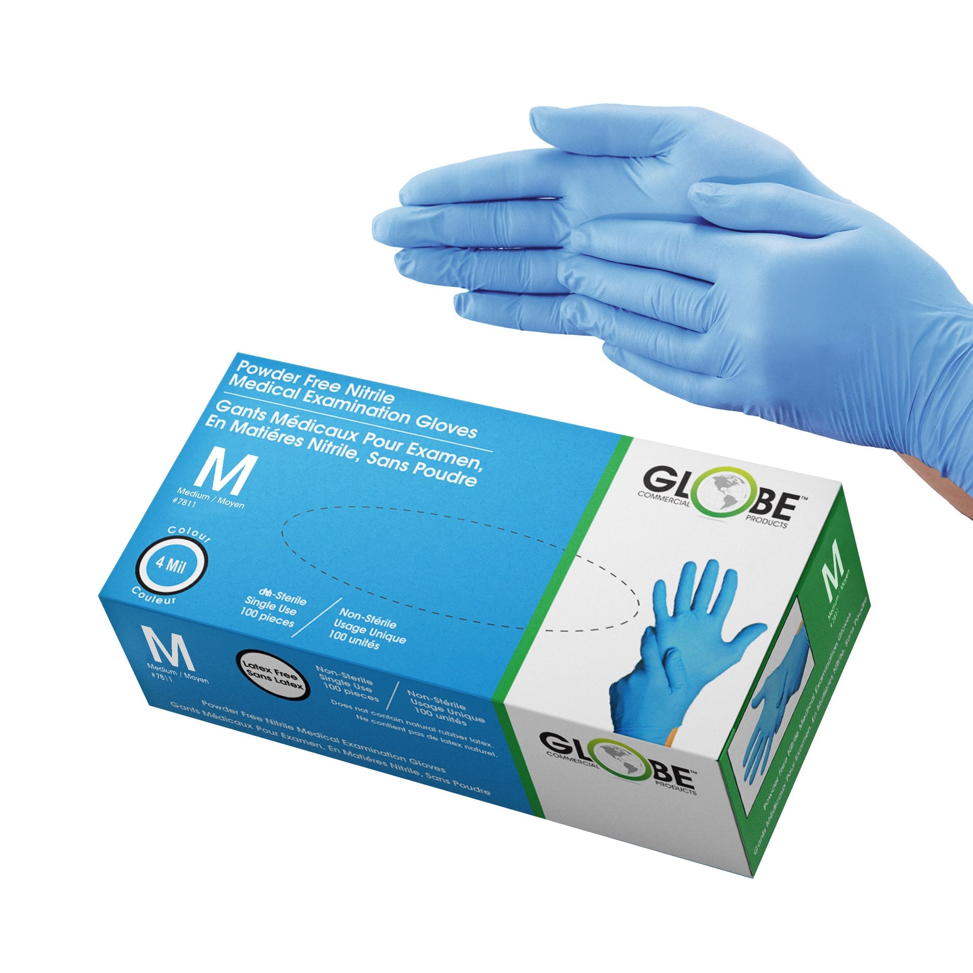 Vitrile - Vinyl/Nitrile Mix Gloves Powder Free 4mil Blue (10 boxes of 100)