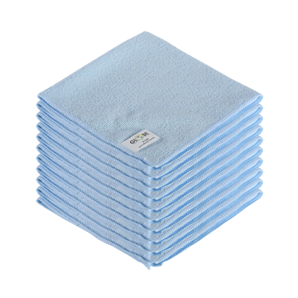 16”x16” Glass/Mirror Microfiber Cloth Blue (20 packs of 10)